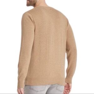 Folio New York Men’s Tan 100% Cashmere Crewneck Sweater